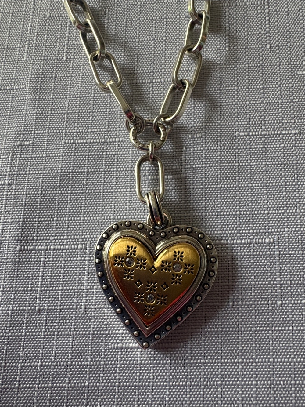 Brighton Mosaic Heart Two Tone Necklace - Picture 2 of 6